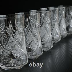 Crystal Drinking Set 50 oz Pitcher & 6 Glasses, Hand-Cut Neman Glassworks