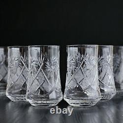 Crystal Drinking Set 50 oz Pitcher & 6 Glasses, Hand-Cut Neman Glassworks