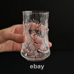 Crystal Drinking Set 50 oz Pitcher & 6 Glasses, Hand-Cut Neman Glassworks