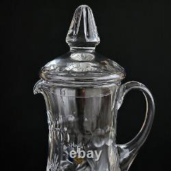 Crystal Drinking Set 50 oz Pitcher & 6 Glasses, Hand-Cut Neman Glassworks