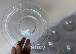 Crystal Glass Clear Cut Laurel Pattern Rimmed Soup Bowls Rare Set Of 9 Nine Crystal Glass Clear Cut Laurel Pattern Rimmed Soup Bowls Rare Set Of 9 Nine