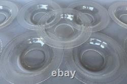 Crystal Glass Clear Cut Laurel Pattern Rimmed Soup Bowls Rare Set Of 9 Nine Crystal Glass Clear Cut Laurel Pattern Rimmed Soup Bowls Rare Set Of 9 Nine