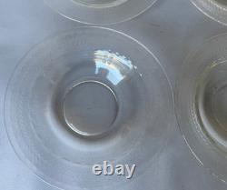 Crystal Glass Clear Cut Laurel Pattern Rimmed Soup Bowls Rare Set Of 9 Nine Crystal Glass Clear Cut Laurel Pattern Rimmed Soup Bowls Rare Set Of 9 Nine