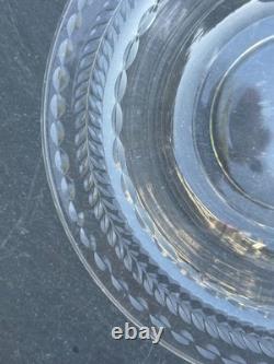 Crystal Glass Clear Cut Laurel Pattern Rimmed Soup Bowls Rare Set Of 9 Nine Crystal Glass Clear Cut Laurel Pattern Rimmed Soup Bowls Rare Set Of 9 Nine