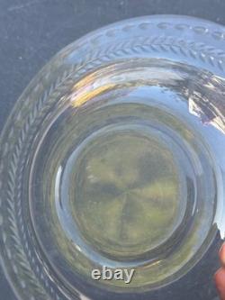 Crystal Glass Clear Cut Laurel Pattern Rimmed Soup Bowls Rare Set Of 9 Nine Crystal Glass Clear Cut Laurel Pattern Rimmed Soup Bowls Rare Set Of 9 Nine