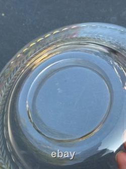 Crystal Glass Clear Cut Laurel Pattern Rimmed Soup Bowls Rare Set Of 9 Nine Crystal Glass Clear Cut Laurel Pattern Rimmed Soup Bowls Rare Set Of 9 Nine