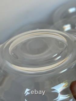 Crystal Glass Clear Cut Laurel Pattern Rimmed Soup Bowls Rare Set Of 9 Nine Crystal Glass Clear Cut Laurel Pattern Rimmed Soup Bowls Rare Set Of 9 Nine