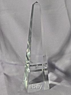 Crystal Glass Obelisk Hand Cut Beveled Edge Japan 10