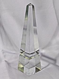Crystal Glass Obelisk Hand Cut Beveled Edge Japan 10