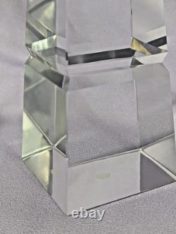 Crystal Glass Obelisk Hand Cut Beveled Edge Japan 10