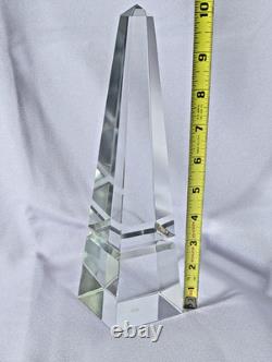Crystal Glass Obelisk Hand Cut Beveled Edge Japan 10