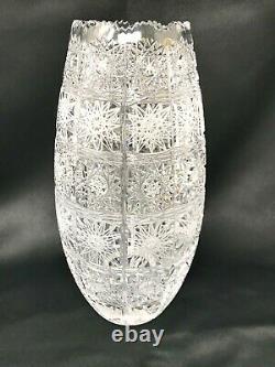 Crystal Glass Vase 10 Centerpiece Bud Vase Hand Cut Bohemia Crystal NEW