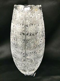 Crystal Glass Vase 10 Centerpiece Bud Vase Hand Cut Bohemia Crystal NEW