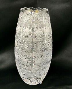 Crystal Glass Vase 10 Centerpiece Bud Vase Hand Cut Bohemia Crystal NEW