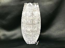 Crystal Glass Vase 10 Centerpiece Bud Vase Hand Cut Bohemia Crystal NEW
