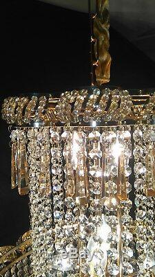 Crystal Glass cut Gold Chandelier (Stunning)