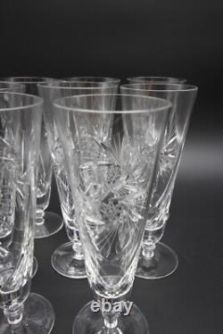 Crystal Glasses Pilsner Atomic Pinwheel Deep Hand Cut Set Of 8 9