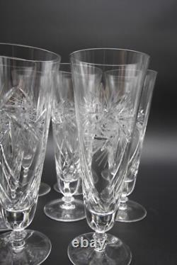 Crystal Glasses Pilsner Atomic Pinwheel Deep Hand Cut Set Of 8 9
