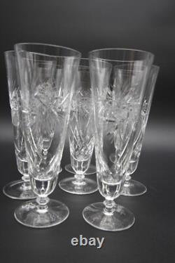Crystal Glasses Pilsner Atomic Pinwheel Deep Hand Cut Set Of 8 9