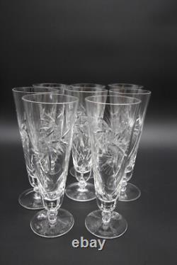Crystal Glasses Pilsner Atomic Pinwheel Deep Hand Cut Set Of 8 9