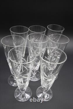 Crystal Glasses Pilsner Atomic Pinwheel Deep Hand Cut Set Of 8 9