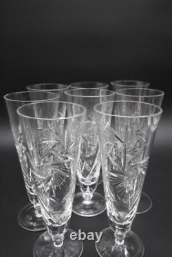 Crystal Glasses Pilsner Atomic Pinwheel Deep Hand Cut Set Of 8 9