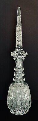 Crystal Spire Decanter Large Bar Liquor Hand Cut Glass Bavaria Germany Rare Vtg