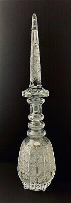 Crystal Spire Decanter Large Bar Liquor Hand Cut Glass Bavaria Germany Rare Vtg