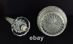 Crystal Spire Decanter Large Bar Liquor Hand Cut Glass Bavaria Germany Rare Vtg