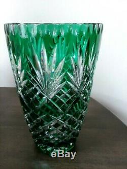 Crystal Vintage Collection Emerald Green Brilliant Cut Lead Crystal Glass Vase