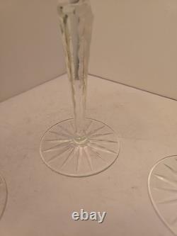 Crystal Wine Glasses With Orange Overlay Cut Grape Pattern