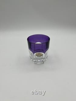 Crystal de Paris Nicole Cut Crystal Rocks Glasses Set of 6 Colors withBox France