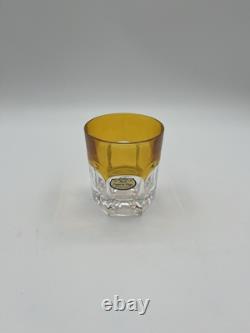 Crystal de Paris Nicole Cut Crystal Rocks Glasses Set of 6 Colors withBox France