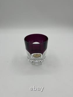 Crystal de Paris Nicole Cut Crystal Rocks Glasses Set of 6 Colors withBox France