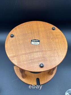 Crystal white wine glass decanter & Caddy Set 4 Nachtmann Cut To Clear, Teakwood