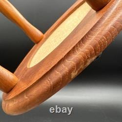 Crystal white wine glass decanter & Caddy Set 4 Nachtmann Cut To Clear, Teakwood