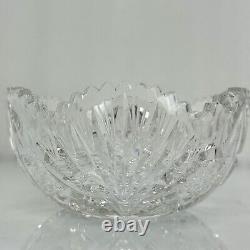 Cut Crystal Bowl with Large Starburst Pattern and Sawtooth Rim