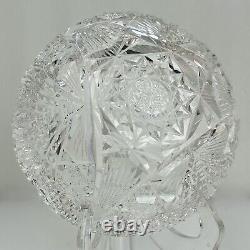 Cut Crystal Bowl with Large Starburst Pattern and Sawtooth Rim