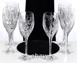Cut Crystal Champagne Glass Flutes Grapes Leaves Deep Cut Crystal Set 8