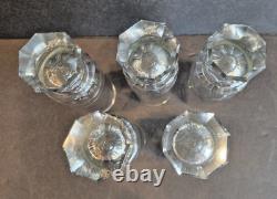 Cut Crystal Champaign Glasses by Friedrich West Germany Mid Century 60's RARE