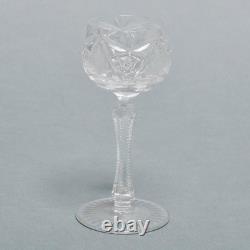 Cut Crystal Cordial Glasses Zipper Stem Hobstar Fan Diamond 4 Unmarked Set of 8