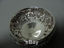 Cut Crystal Dresser Box / Toiletries Jar, Unger Bros. Sterling Silver LID