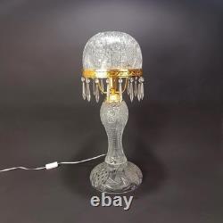 Cut Crystal Glass Lamp 26 OAH American Antique Parlor Lamp Style