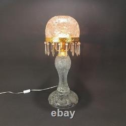 Cut Crystal Glass Lamp 26 OAH American Antique Parlor Lamp Style