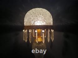 Cut Crystal Glass Lamp 26 OAH American Antique Parlor Lamp Style