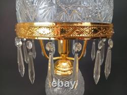 Cut Crystal Glass Lamp 26 OAH American Antique Parlor Lamp Style