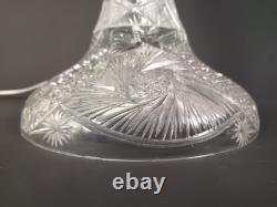 Cut Crystal Glass Lamp 26 OAH American Antique Parlor Lamp Style