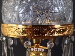 Cut Crystal Glass Lamp 26 OAH American Antique Parlor Lamp Style