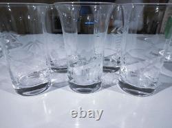 Cut Crystal Glass Tumblers Set of 5, Antique Style, No Chips, 10.8cm