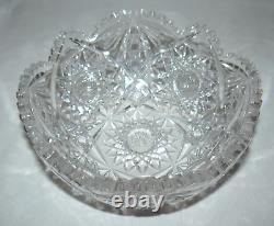 Cut Crystal Saw Tooth 9 diam. X 4 Bowl Textured